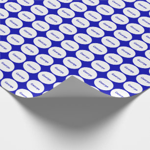 White Dots Pattern On Royal Blue With Name Wrapping Paper