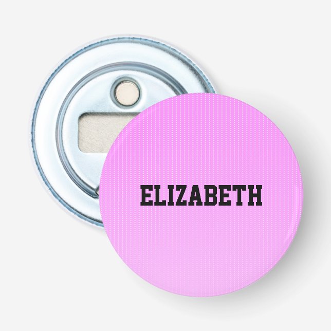 White dots pink pattern bottle opener (Front)