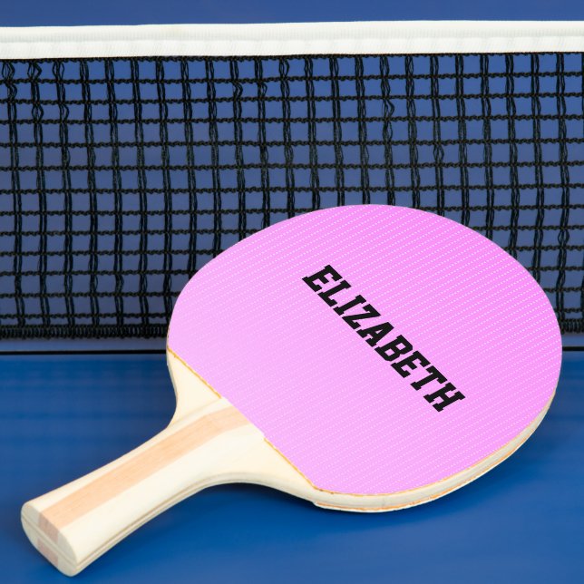 White dots pink pattern ping pong paddle (Insitu)