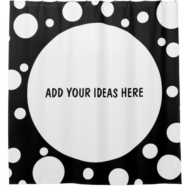 White Dots seamless pattern + your backgr. & ideas Shower Curtain (Front)