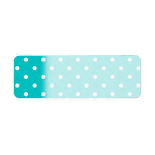 White dots, Teal Polka Dot Pattern. Return Address Label