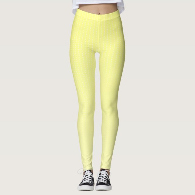 White dots yellow pattern leggings (Front)
