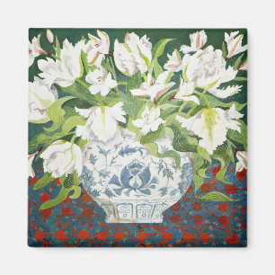 White double tulips and alstroemerias 2013 magnet