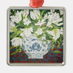 White double tulips and alstroemerias 2013 metal tree decoration
