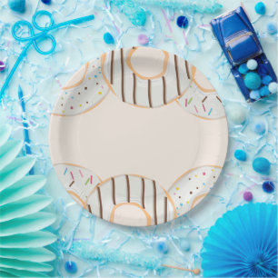 White Doughnut Delight Paper Plate