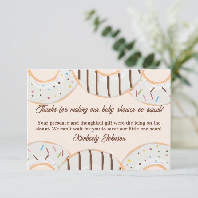 White Doughnut Delight  Thank You Card (Standing Front)