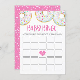 White Doughnuts Baby Shower Bingo Game Card