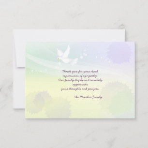 White Dove Bereavement Thank You Notecard