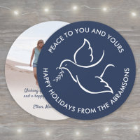 White Dove Bird of Peace Unique Round 1 Photo Navy