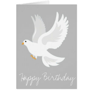 White dove bird on gray