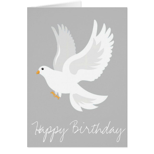 White dove bird on gray (Front)