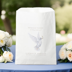 White Dove Bird Seed Packet Funeral Memorial Favour Bag