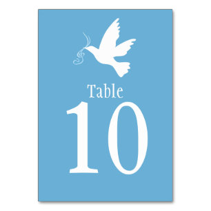 White dove bird wedding or occassion table number