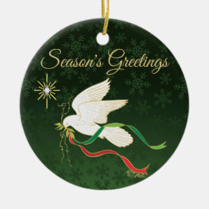 White Dove Ceramic Ornament
