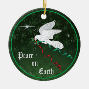 White Dove Ceramic Ornament