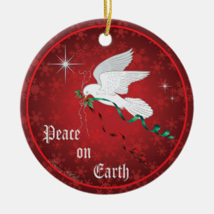 White Dove Ceramic Ornament
