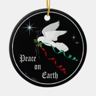 White Dove Ceramic Ornament