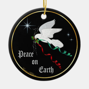 White Dove Ceramic Ornament