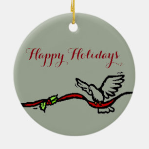 White Dove Ceramic Tree Decoration