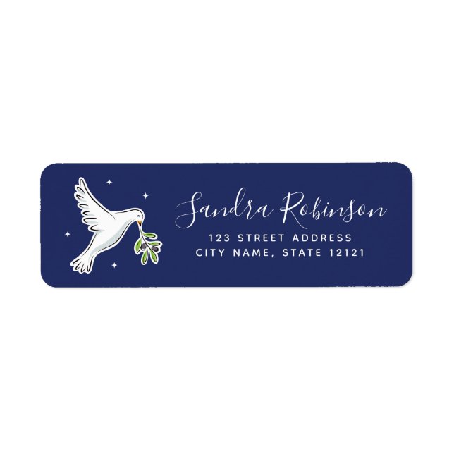 White dove christian event Christmas return Address Label (Front)