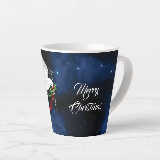 White Dove Christmas Small Latte Mug (Right Angle)