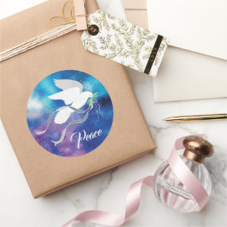 White Dove Classic Round Sticker