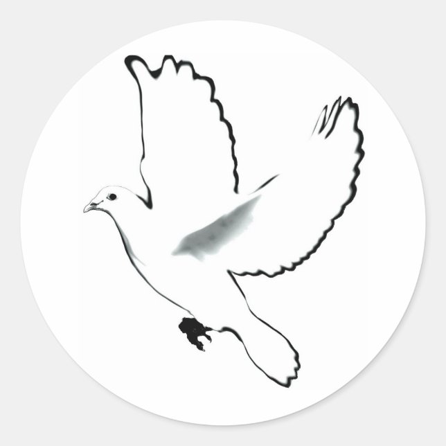 White Dove Classic Round Sticker (Front)