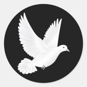 White dove classic round sticker