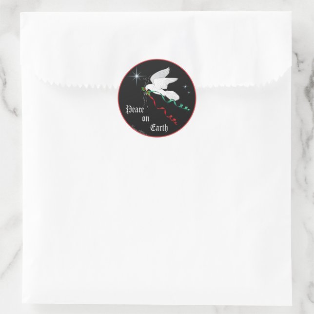 White Dove Classic Round Sticker (Bag)