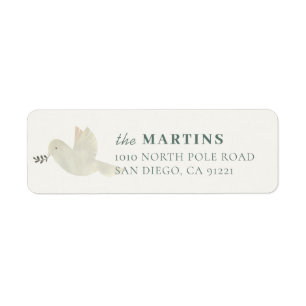 White Dove Cream White Return Address Label