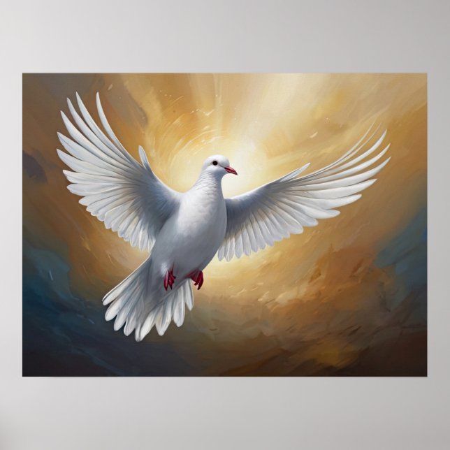 White Dove Flying Poster (Front)