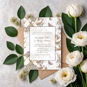White Dove Garden   Sage Green Invitation