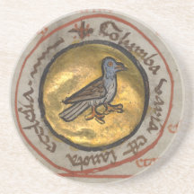 White Dove in a Gold Medallion