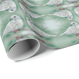 White Dove in the Pine Christmas Wrapping Paper