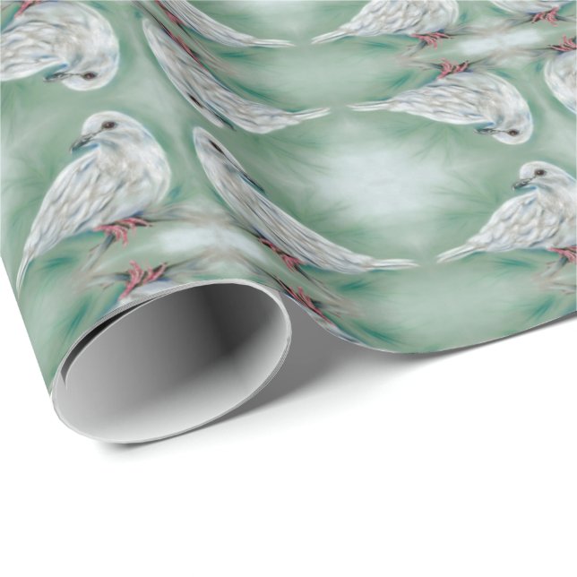 White Dove in the Pine Christmas Wrapping Paper (Roll Corner)