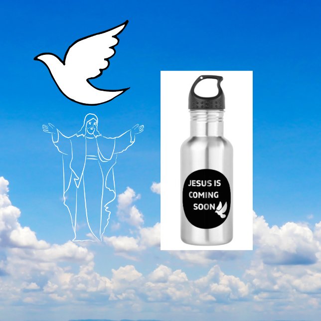 White Dove Jesus Coming Soon  532 Ml Water Bottle (Creator Uploaded)