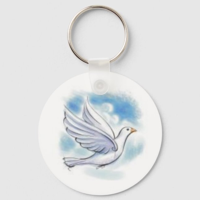 white dove key ring (Front)