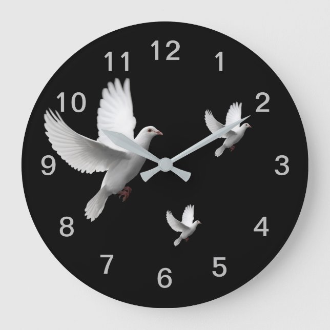 White Dove Large Clock (Front)