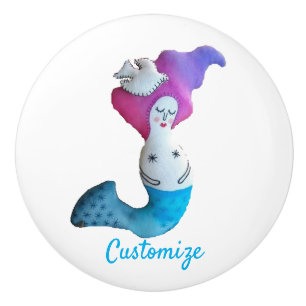White Dove Mermaid Thunder_Cove Ceramic Knob