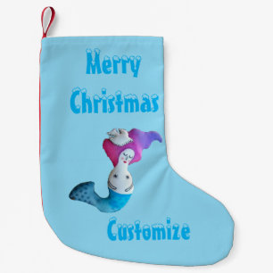 White Dove Mermaid Thunder_Cove  Small Christmas Stocking