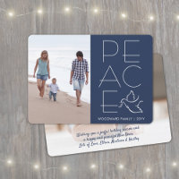White Dove Modern Unique Peace 2 Photo Navy Blue