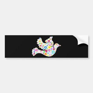 White Dove of Flowers Bumper Sticker