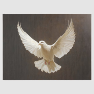 White Dove on a Dark Background Decoupage Tissue Paper