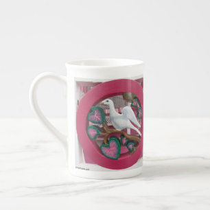 White Dove on Pink - Martha's Vineyard Bone China Mug