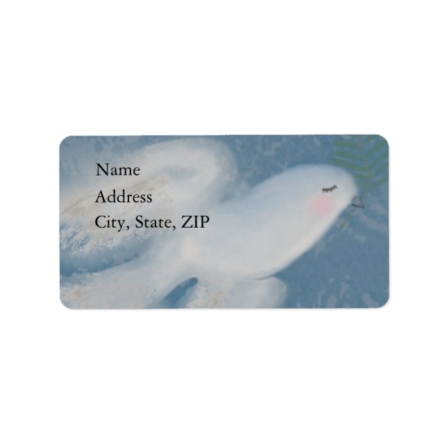 White Dove On Soft Blue Background Label (Front)