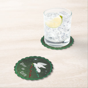 White Dove Paper Coaster