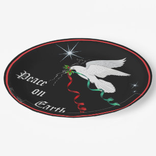 White Dove Paper Plate