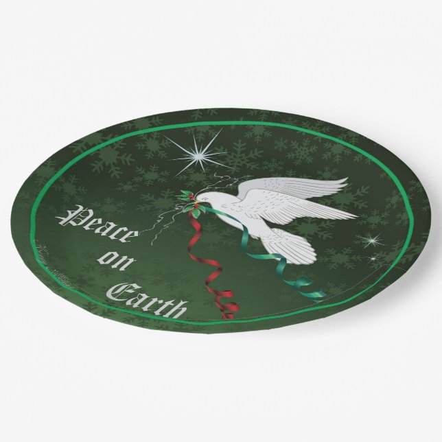 White Dove Paper Plate (Angled)