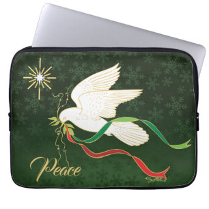 White Dove Spreading Peace Laptop Sleeve
