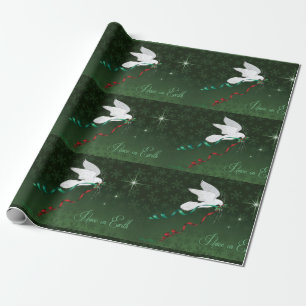 White Dove Spreading Peace On Earth Wrapping Paper